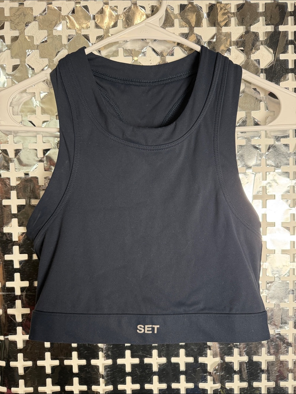 SET Active Navy Cropped Athletic Tank